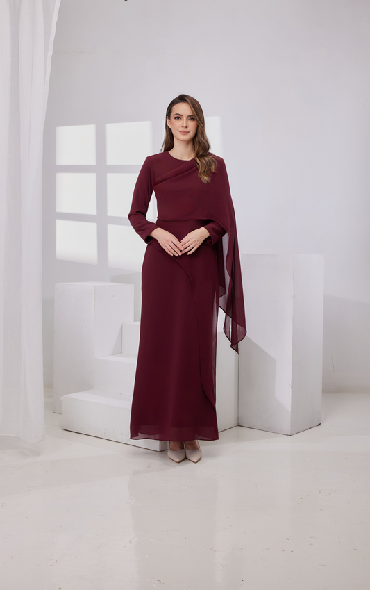 Madeena Dress - Maroon