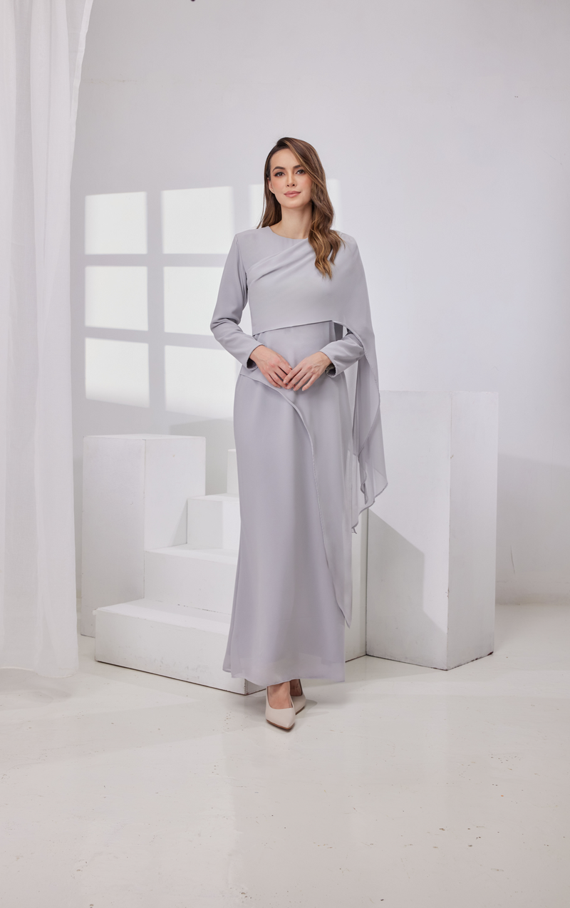 Madeena Dress - Silver Grey