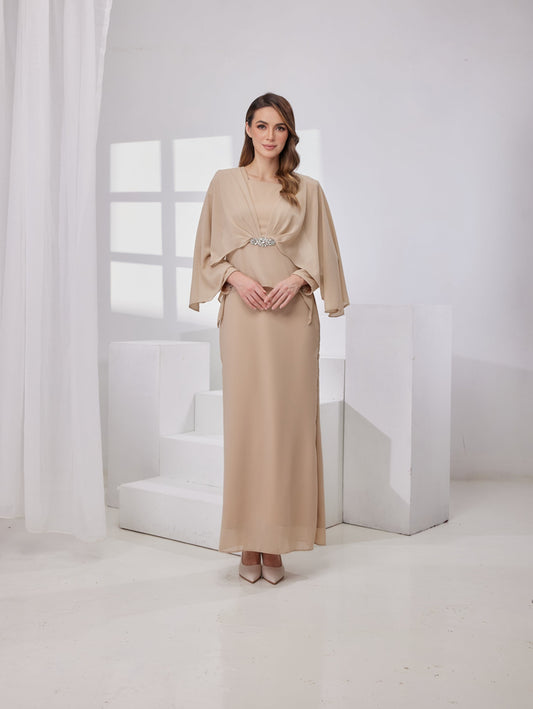 Raudah Kurung Dress- Nude