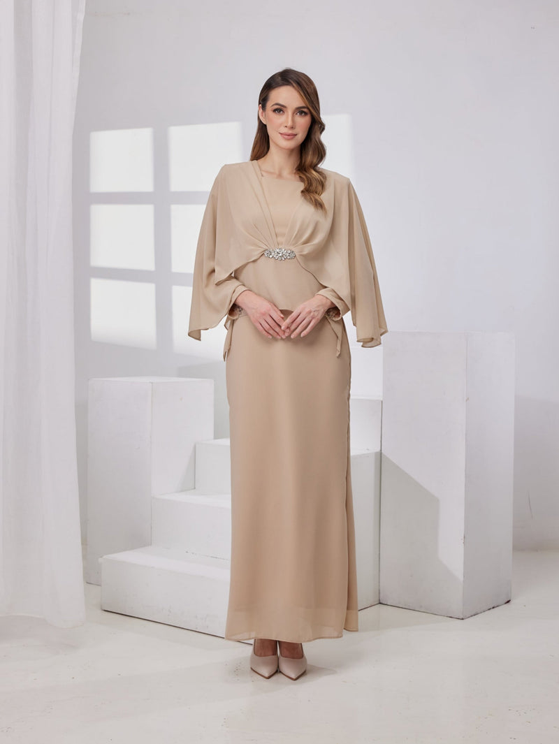 Raudah Kurung Dress- Nude