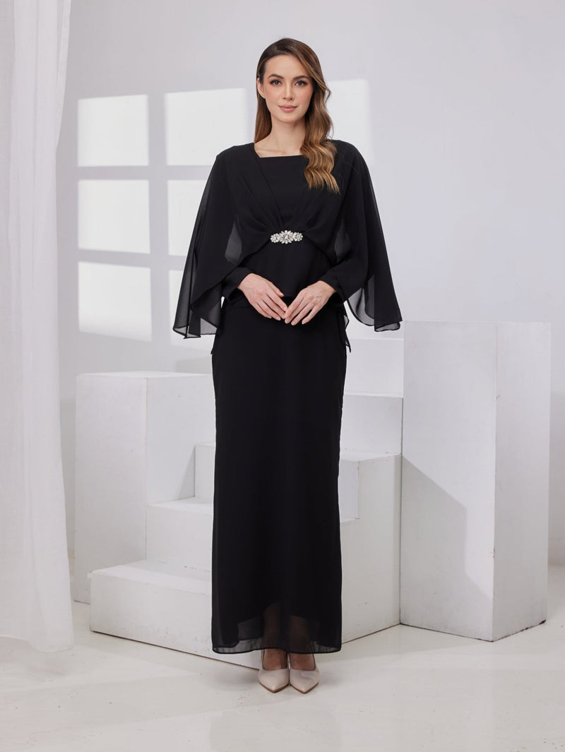 Raudah Kurung Dress- Black