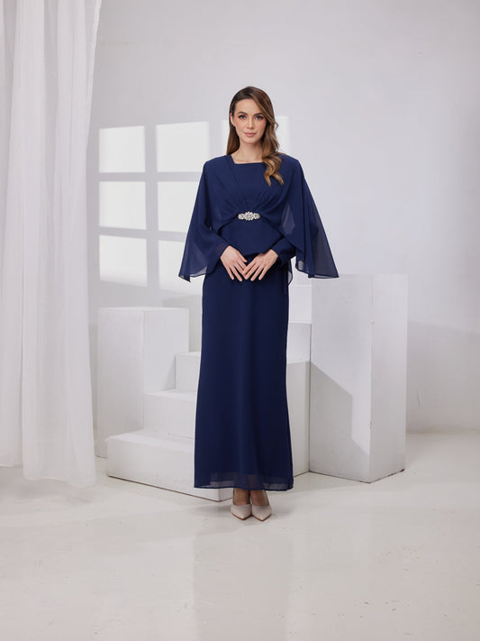 Raudah Kurung Dress- Navy Blue