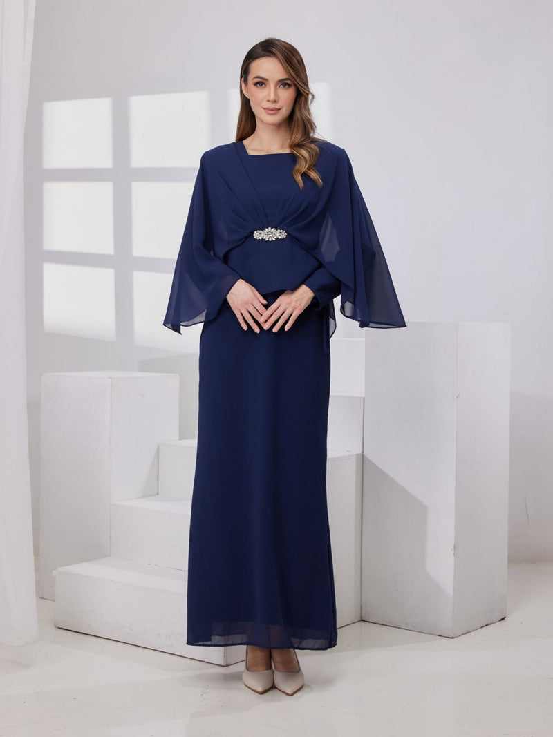 Raudah Kurung Dress- Navy Blue