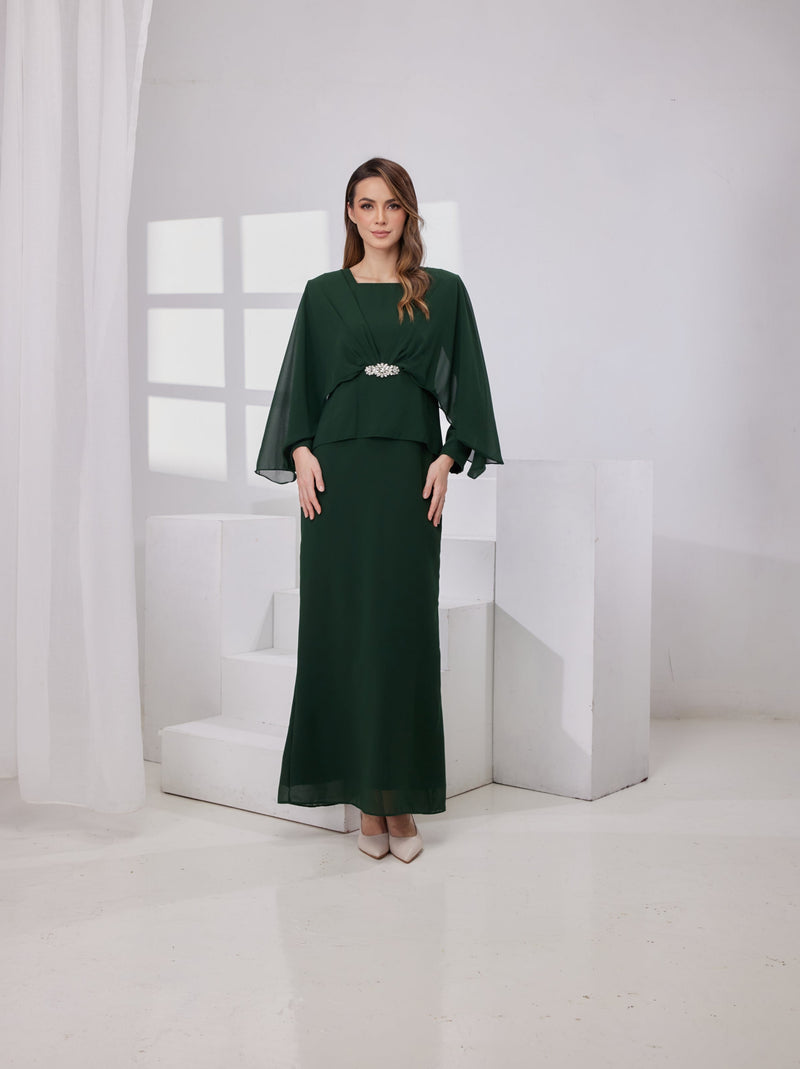 Raudah Kurung Dress - Emerald Green