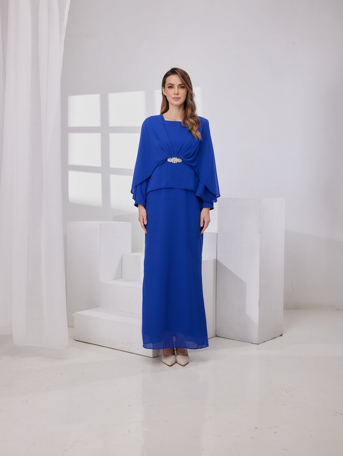 Raudah Kurung Dress- Royal Blue