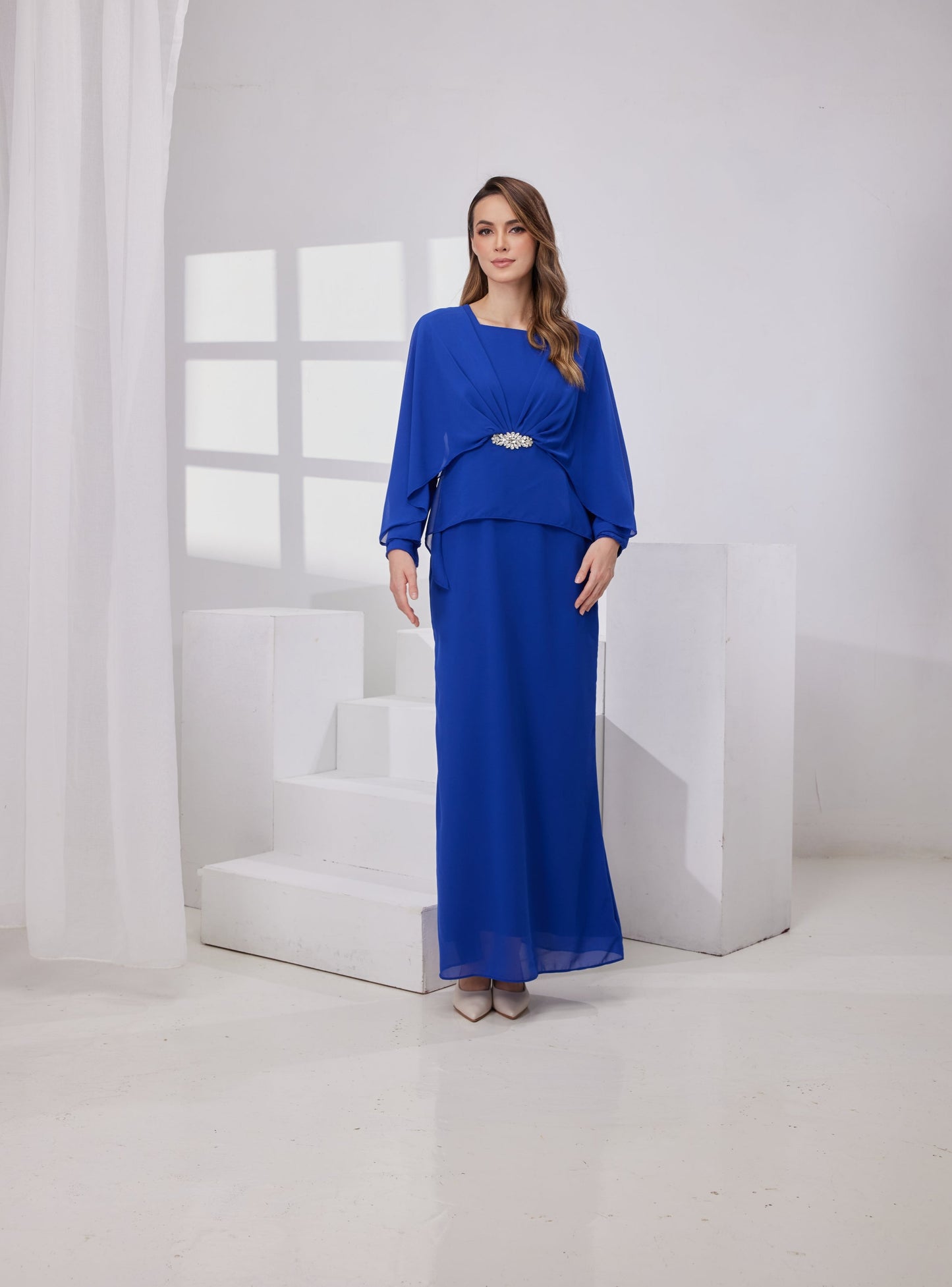 Raudah Kurung Dress- Royal Blue