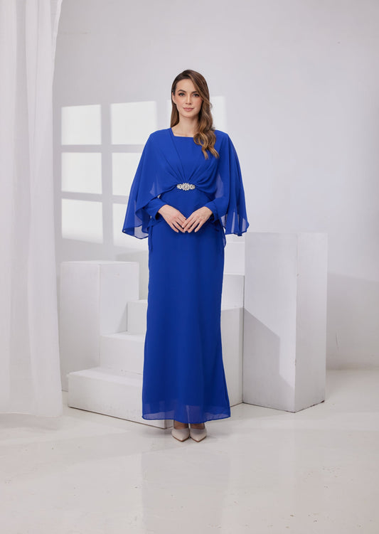 Raudah Kurung Dress- Royal Blue