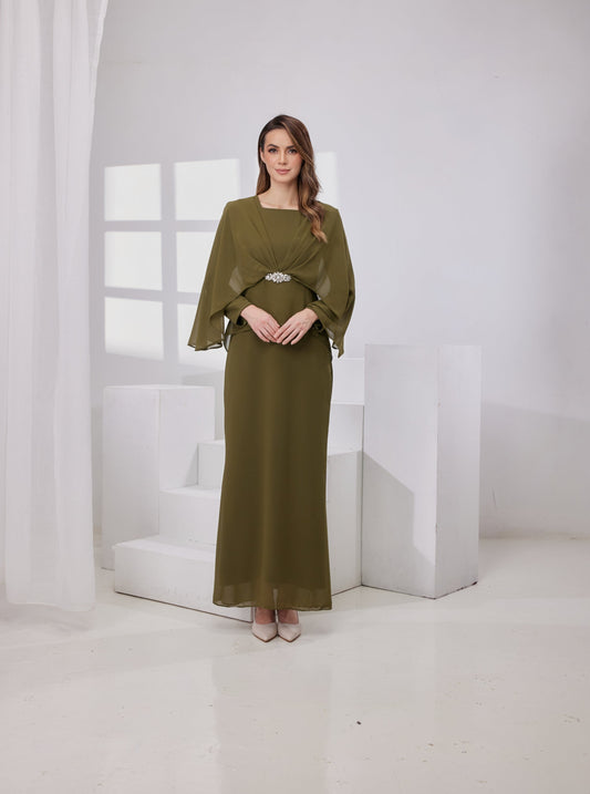 Raudah Kurung Dress- Olive