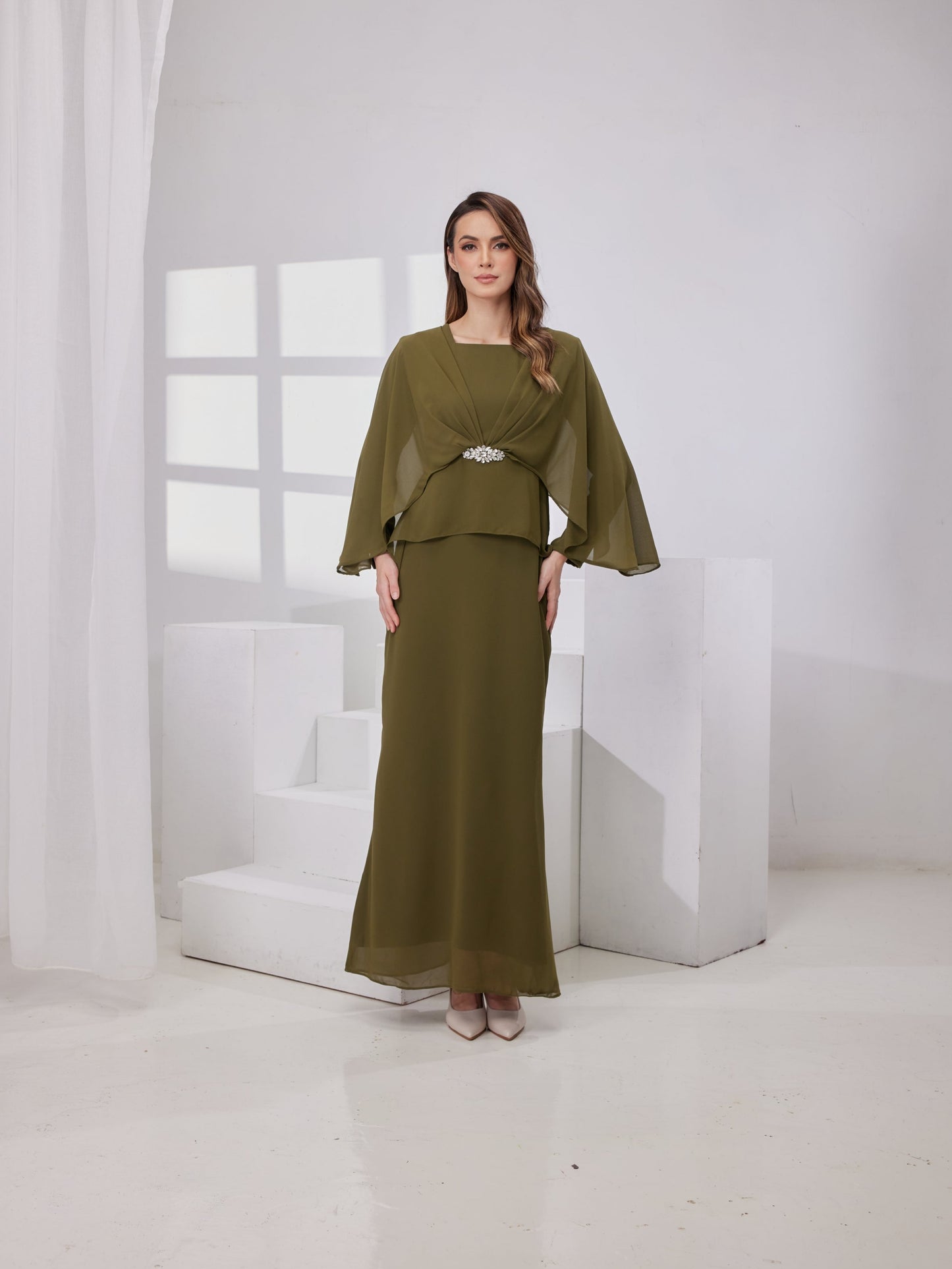 Raudah Kurung Dress- Olive