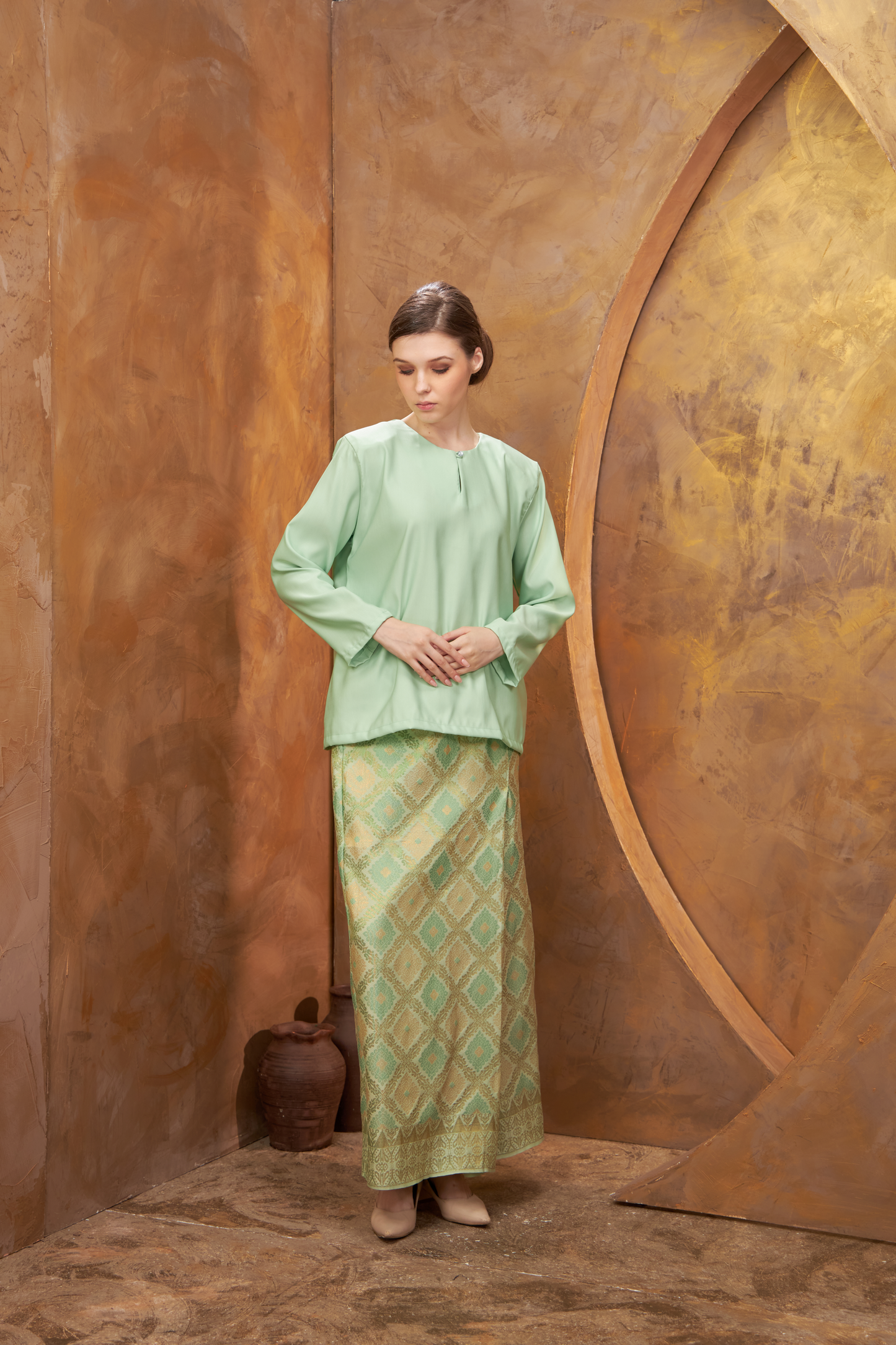 Embun Kurung Kedah- Mint Green