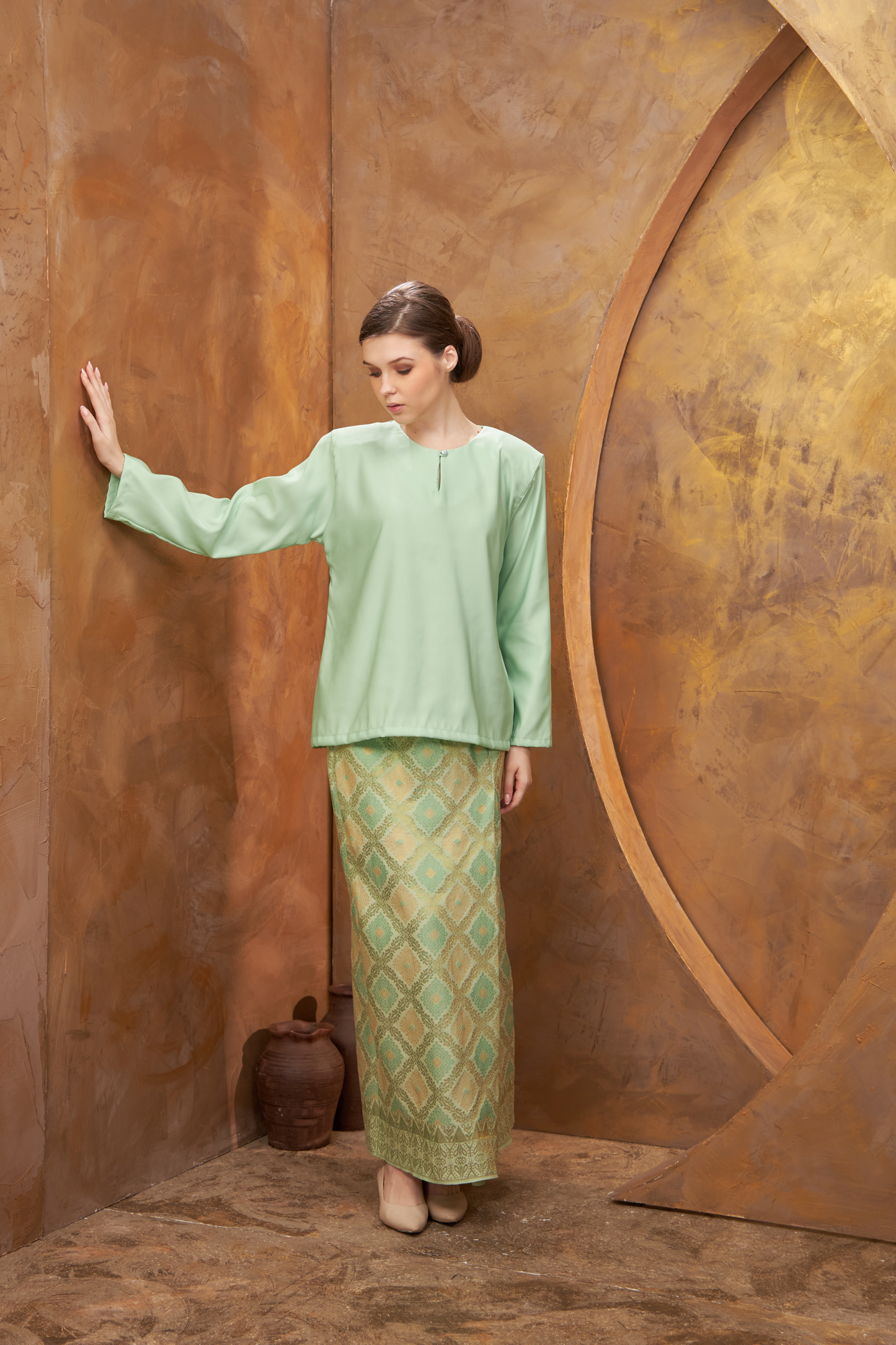 Embun Kurung Kedah- Mint Green