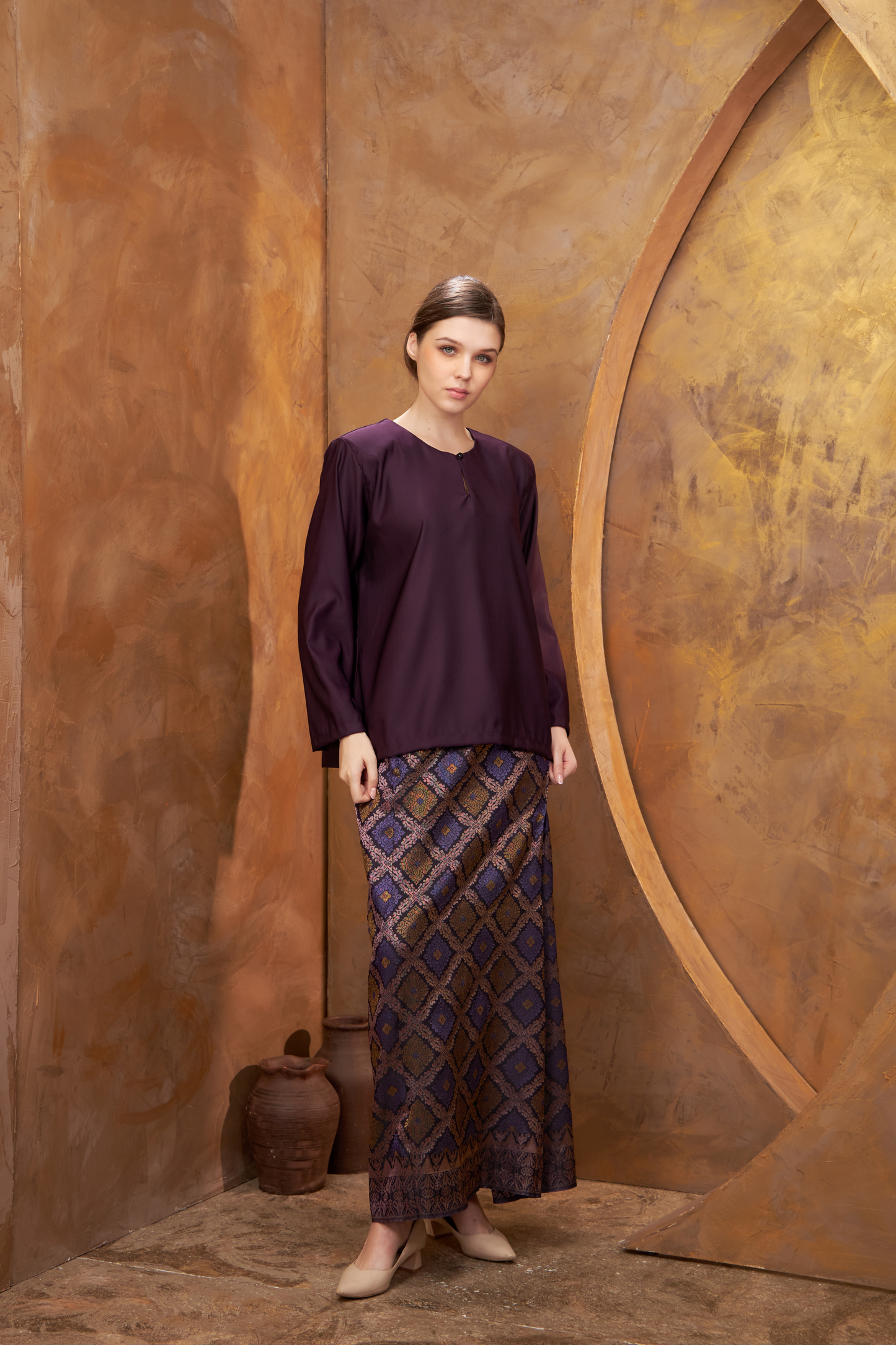 Embun Kurung Kedah- Dark Purple