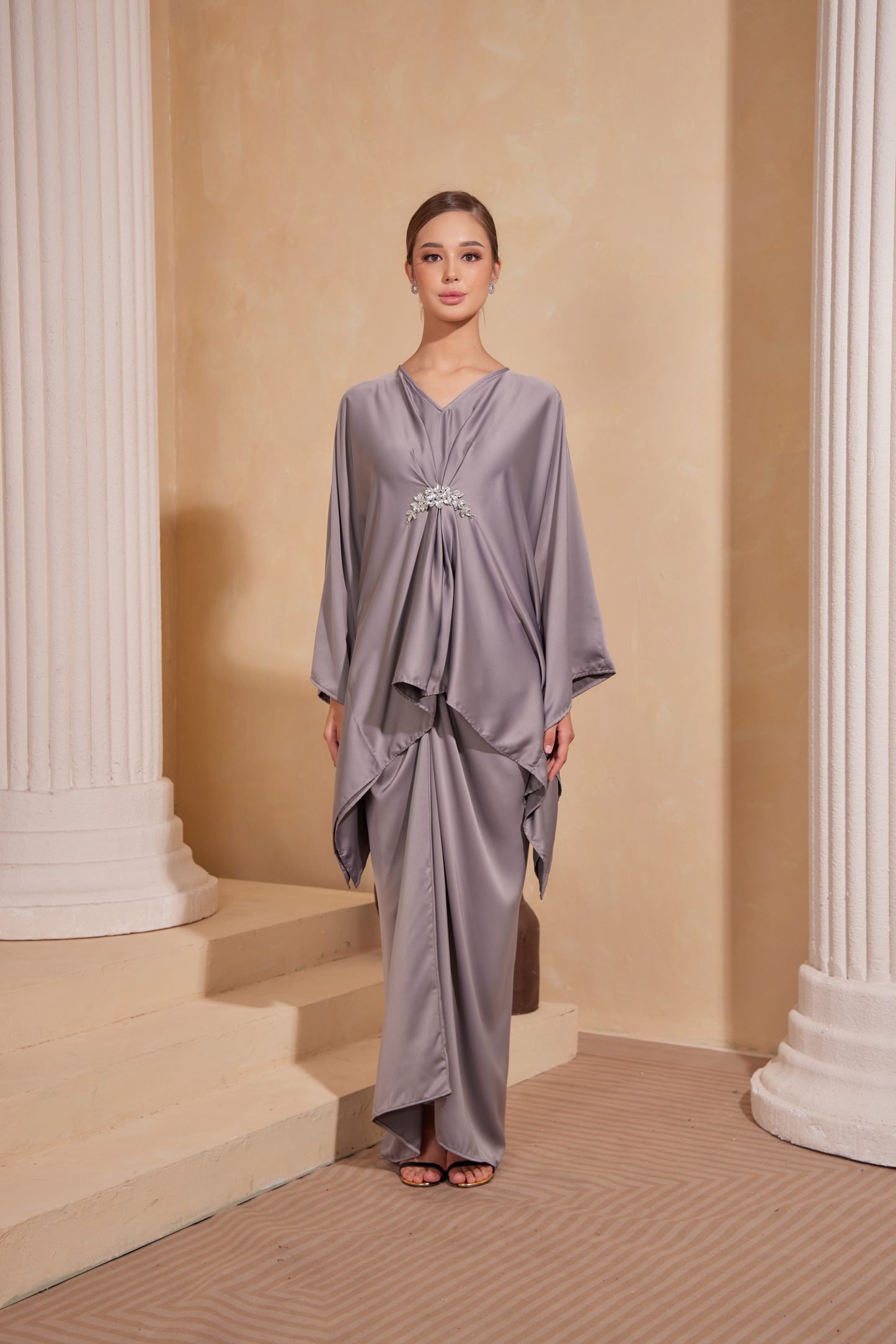 Carla Pario Satin - Silver Gray